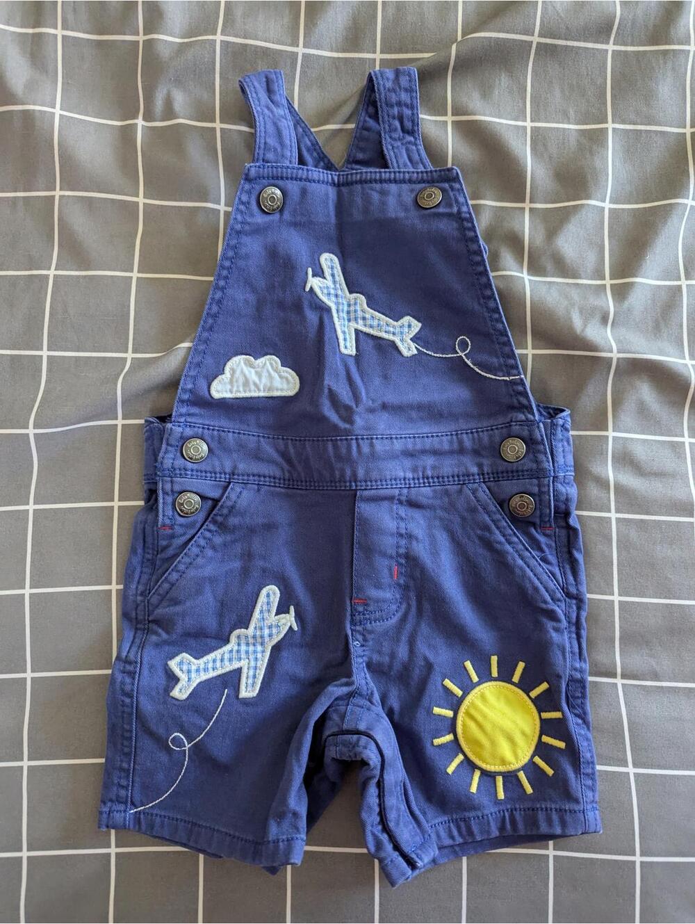 Boden airplane vacation travel romper short overalls